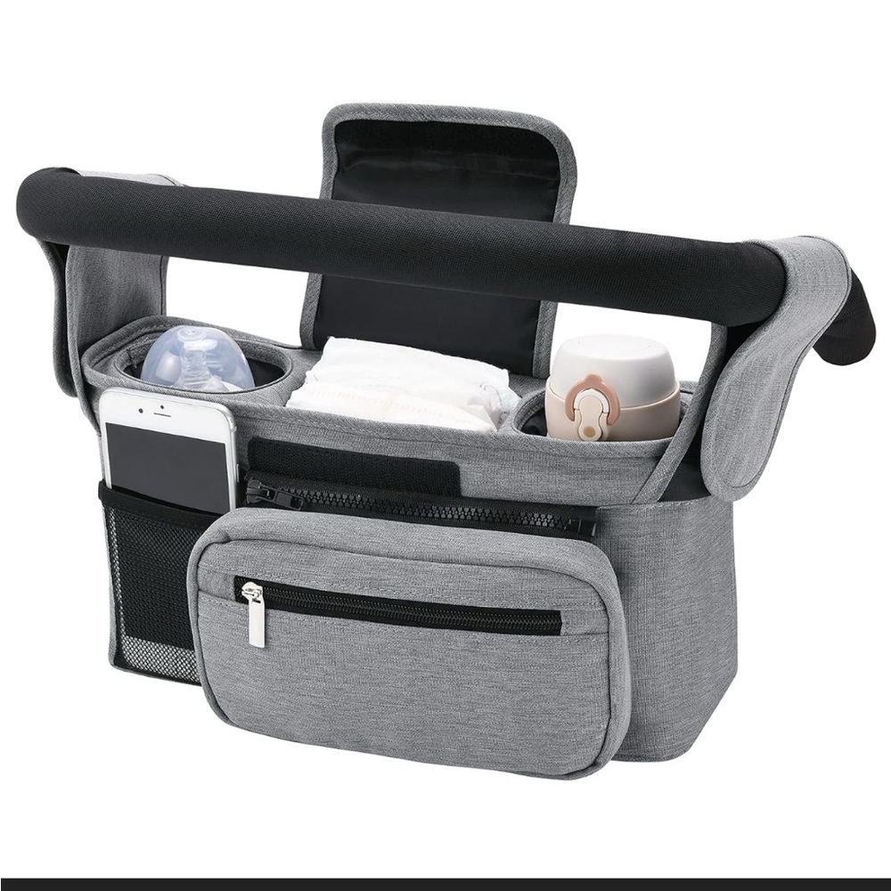 NWT Momcozy convertible Stroller Organizer Caddy Bag in Gray - Universal